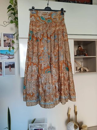 Gonna lunga fantasia misto seta