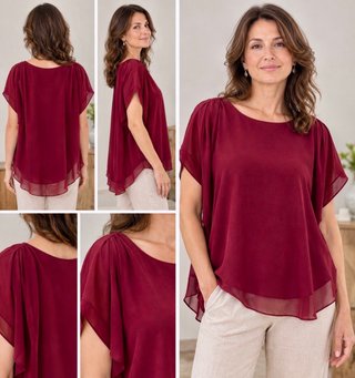 Elegante blusa burdeos sin estrenar