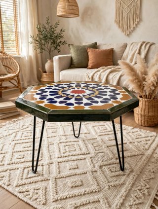 Mesa mosaico Octogonal Artesanal