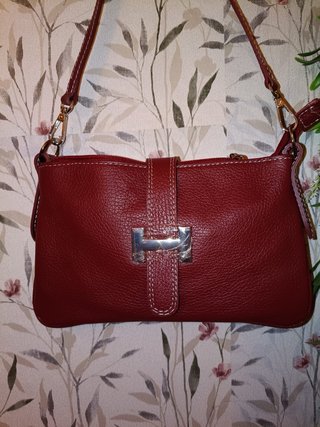Bolso Piel Artesanal Italia Rojo