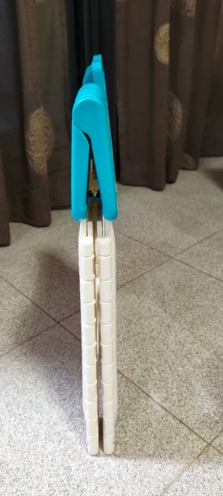 Taburete Plegable 27cm Azul/Blanco