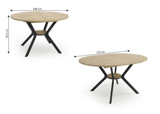 Mesa redonda extensible patas metal