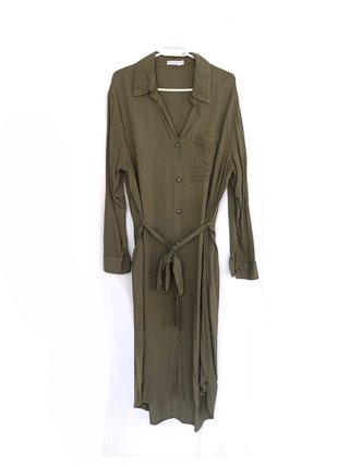 Vestido largo Stradivarius verde militar talla úni