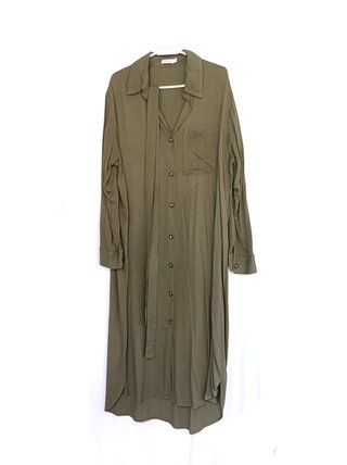 Vestido largo Stradivarius verde militar talla úni