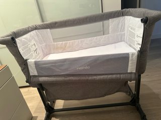 Cuna colecho Nania gris + sábanas