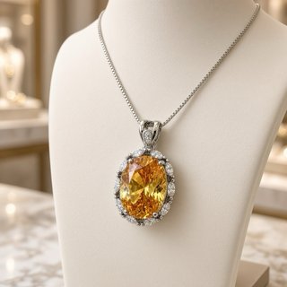 Collar citrina y cuarzo blanco plata 925 sin níque