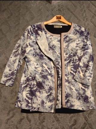 Conjunto mujer azul y blanco