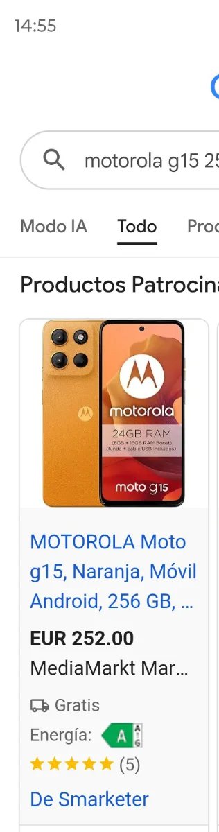 Motorola Moto G15 Naranja 256GB