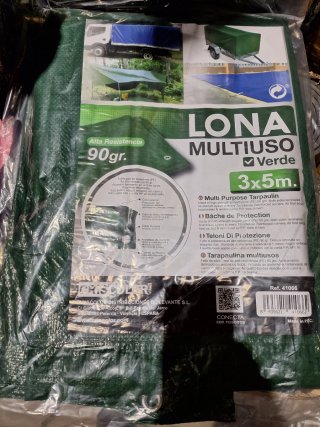Lona Multiusos 3x5m Verde Alta Resistencia