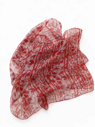 Foulard lungo donna rosso cotto | fantasia etnica