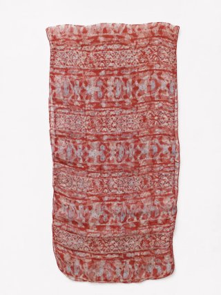 Foulard lungo donna rosso cotto | fantasia etnica