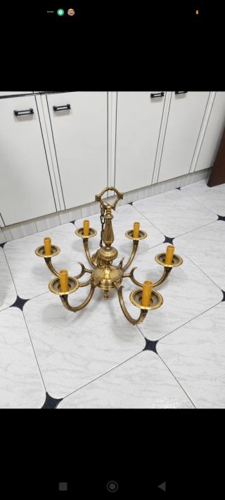 Lámpara de techo vintage laton dorado