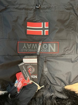 Geographical Norway Chaquetón Negro con Capucha