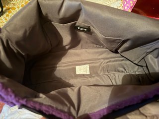 Bolso Tous Morado y Negro Peluche 100% Original