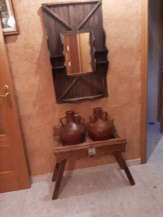 Conjunto rústico: 2 cántaros y espejo