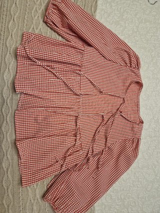 Blusa Vichy cuadros rojos y blancos