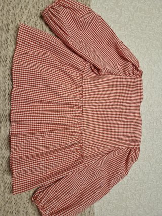 Blusa Vichy cuadros rojos y blancos
