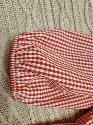 Blusa Vichy cuadros rojos y blancos