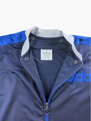 Vintage 80s Track Jacket Adidas F162 D3 Navy Blue