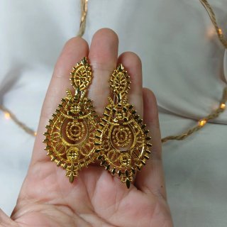 Pendientes Reina Oriente Chapado Oro 18k