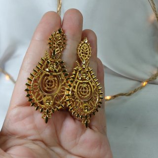 Pendientes Reina Oriente Chapado Oro 18k
