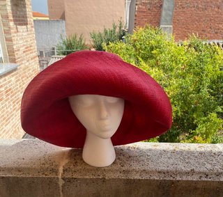 Sombrero Pamela Rafia Madagascar Burdeos