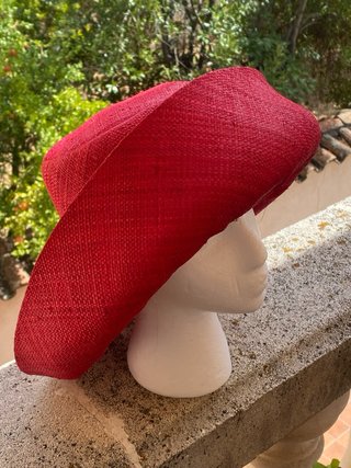 Sombrero Pamela Rafia Madagascar Burdeos