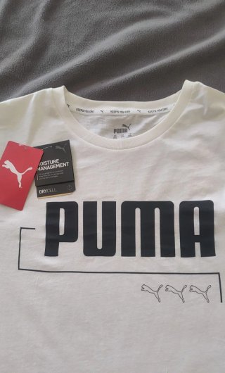 Camiseta Puma blanca logo DryCELL