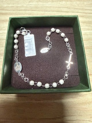Pulsera plata diseño italiano motivos religiosos