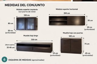 Mueble salón madera maciza, color wengue