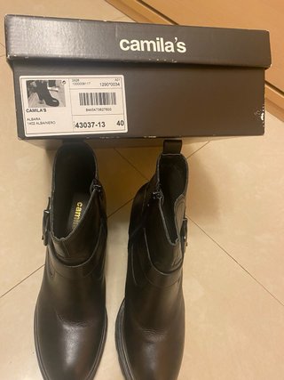 Botas Camila's Negras Tacón Hebilla