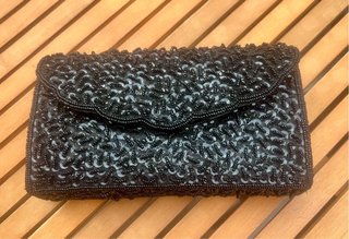 Bolso Cartera Negro Lentejuelas