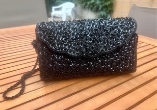 Bolso Cartera Negro Lentejuelas