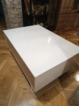 Mesa Centro Elevable Zaiken PLUS Blanca
