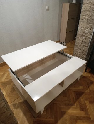 Mesa Centro Elevable Zaiken PLUS Blanca