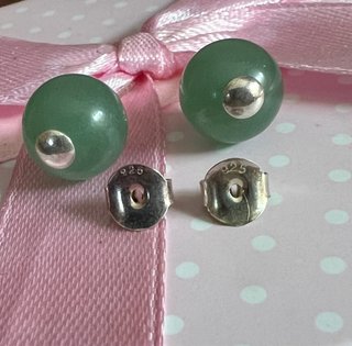 Colgante Y Pendientes Jade Natural Y Plata 925