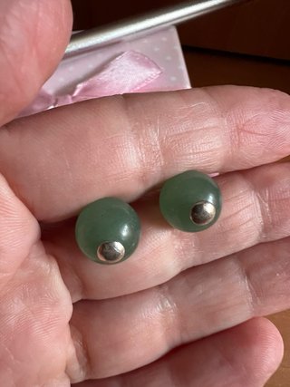 Colgante Y Pendientes Jade Natural Y Plata 925