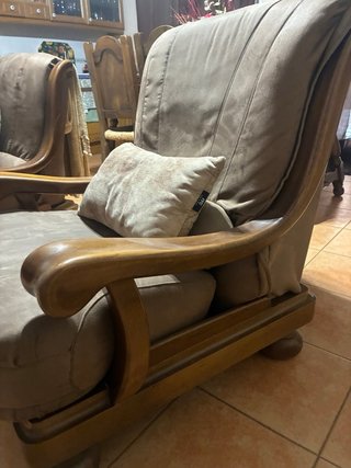 Sofá y 2 sillones madera maciza