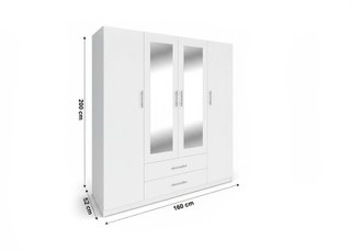 Armario 4 puertas blanco con espejos