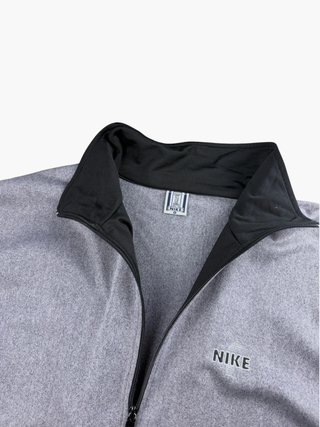 Vintage 90s Track Jacket Nike Grey Back Logo Y2K