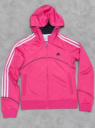 Sudadera Adidas Rosa con Capucha y vintage