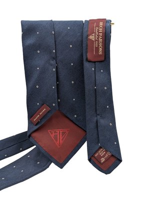 Hugo Parsons Cravatta Uomo Blu Navy Pois Made in