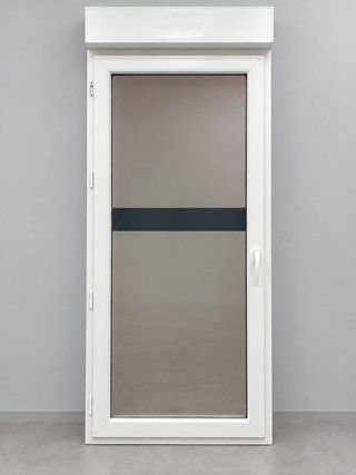 Puerta PVC 110x231 con persiana eléctrica