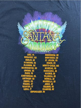Vintage Graphic T-Shirt Santana Oneness 2025 Tour