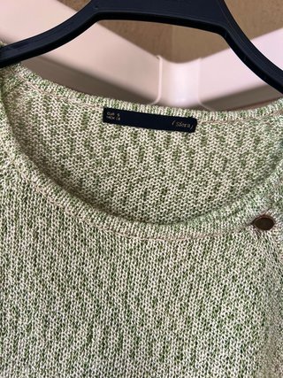 Jersey Zara jaspeado verde asimétrico Talla S