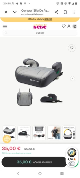 Alzador coche Kinderkraft. Como nuevo.