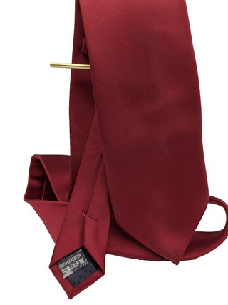 Cravatta Uomo Bordeaux Tinta Unita Elegante 100%