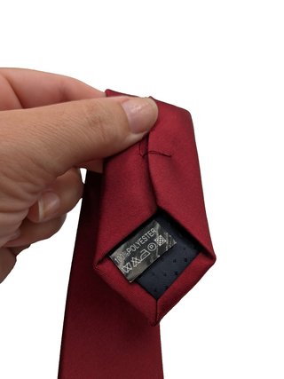 Cravatta Uomo Bordeaux Tinta Unita Elegante 100%