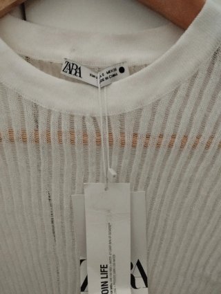 Top Zara Blanco Talla S