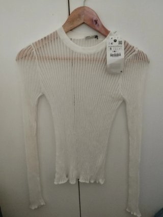 Top Zara Blanco Talla S